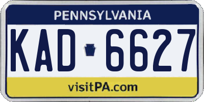 PA license plate KAD6627