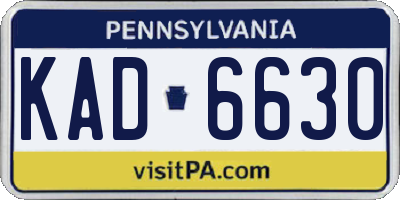 PA license plate KAD6630