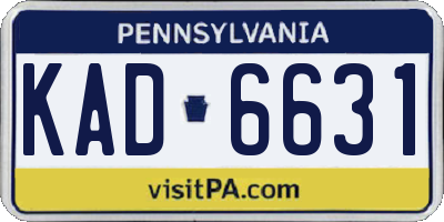 PA license plate KAD6631