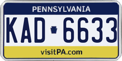 PA license plate KAD6633