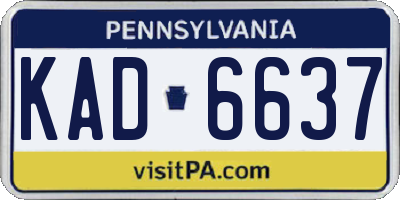 PA license plate KAD6637