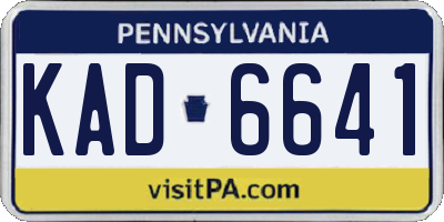 PA license plate KAD6641