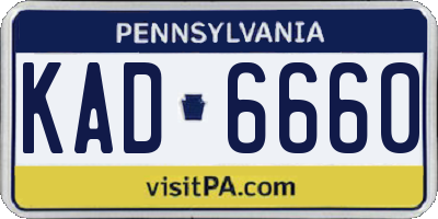 PA license plate KAD6660