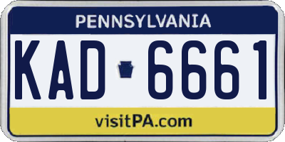 PA license plate KAD6661