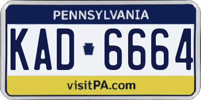 PA license plate KAD6664