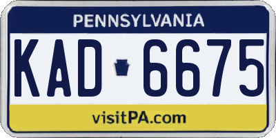 PA license plate KAD6675