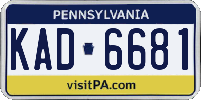 PA license plate KAD6681