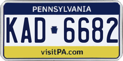 PA license plate KAD6682