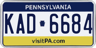 PA license plate KAD6684