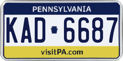 PA license plate KAD6687