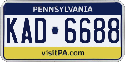 PA license plate KAD6688