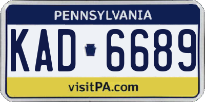 PA license plate KAD6689