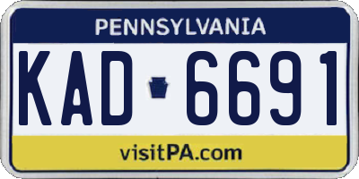 PA license plate KAD6691