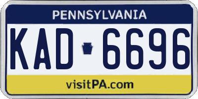 PA license plate KAD6696