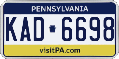 PA license plate KAD6698