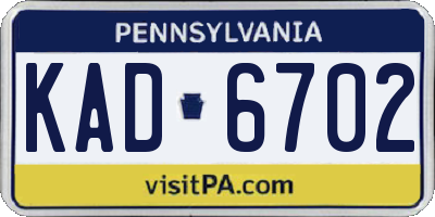 PA license plate KAD6702