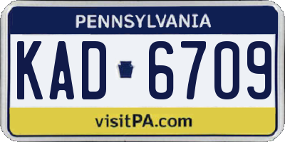 PA license plate KAD6709