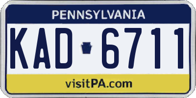 PA license plate KAD6711