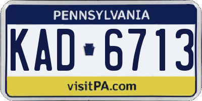 PA license plate KAD6713