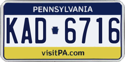 PA license plate KAD6716
