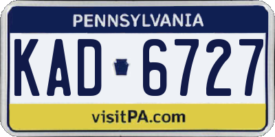 PA license plate KAD6727