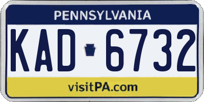 PA license plate KAD6732