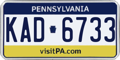PA license plate KAD6733