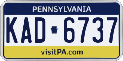 PA license plate KAD6737