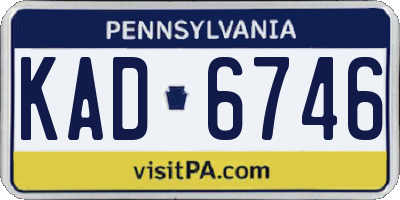 PA license plate KAD6746