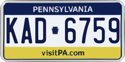 PA license plate KAD6759