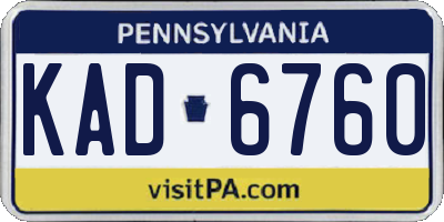 PA license plate KAD6760