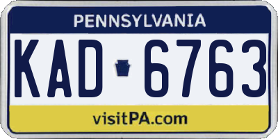 PA license plate KAD6763