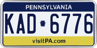 PA license plate KAD6776