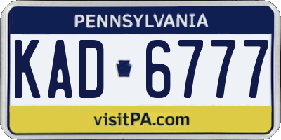 PA license plate KAD6777
