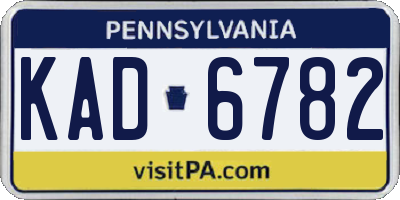 PA license plate KAD6782