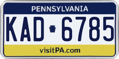 PA license plate KAD6785