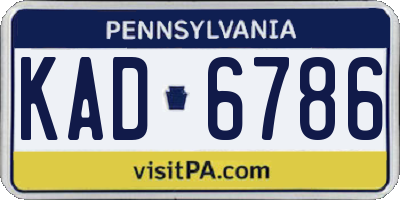 PA license plate KAD6786