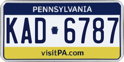 PA license plate KAD6787