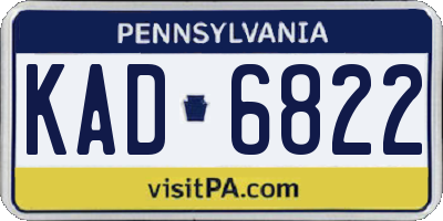 PA license plate KAD6822
