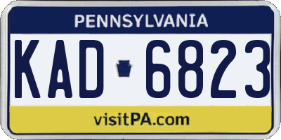 PA license plate KAD6823