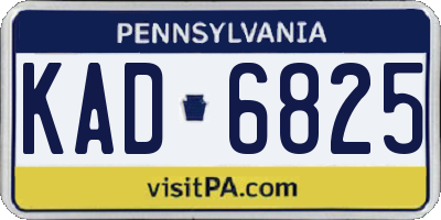 PA license plate KAD6825