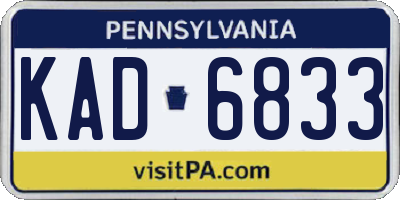 PA license plate KAD6833