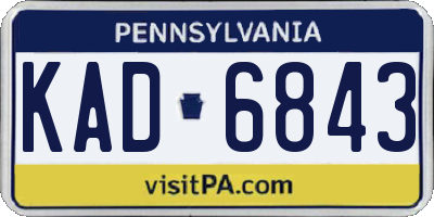 PA license plate KAD6843