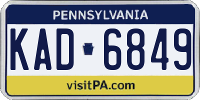 PA license plate KAD6849