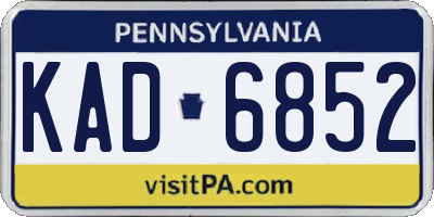 PA license plate KAD6852