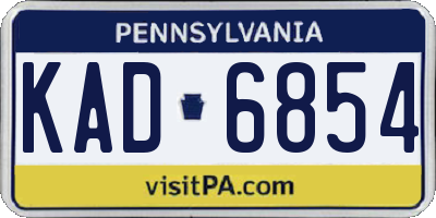 PA license plate KAD6854