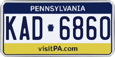 PA license plate KAD6860
