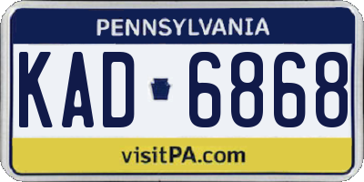 PA license plate KAD6868