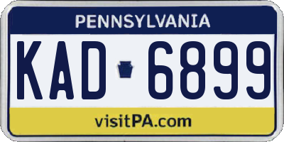 PA license plate KAD6899