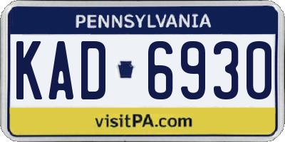 PA license plate KAD6930